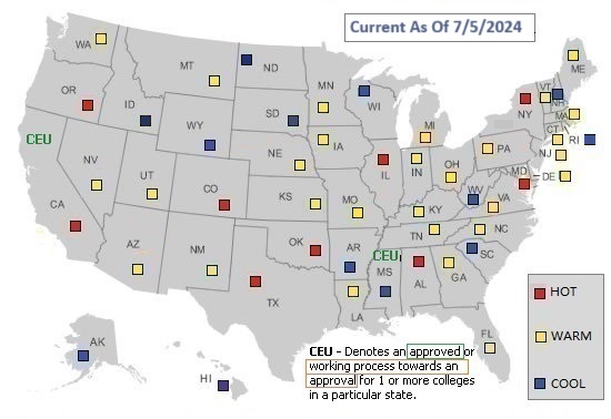 Clickable USA Map Of College Student Online Work